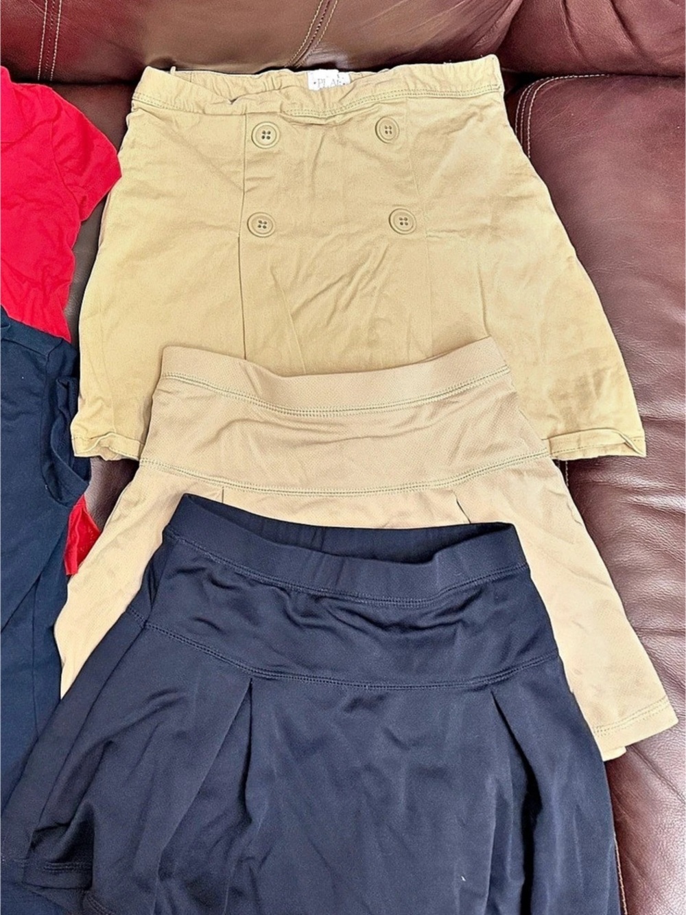 IZOD Girls Skirt Set navy & Beige Size 6